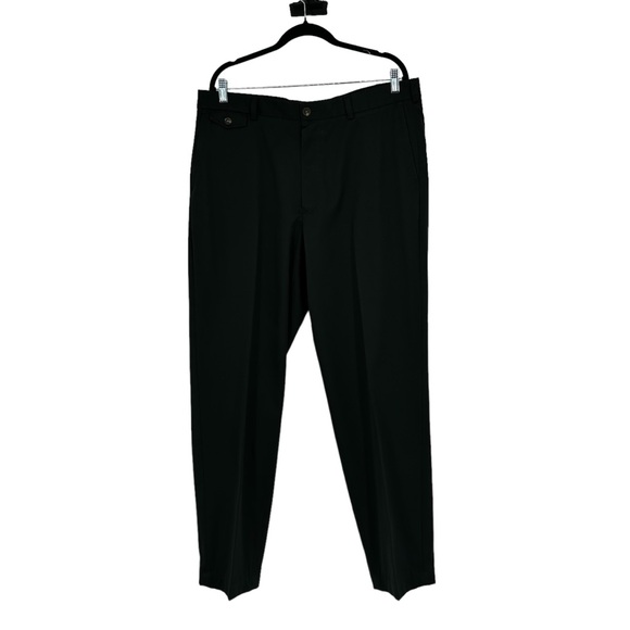 Men’s Brooks Brothers Country Club Size 38 x 32 Black Polyester Dress Pants - Picture 1 of 11